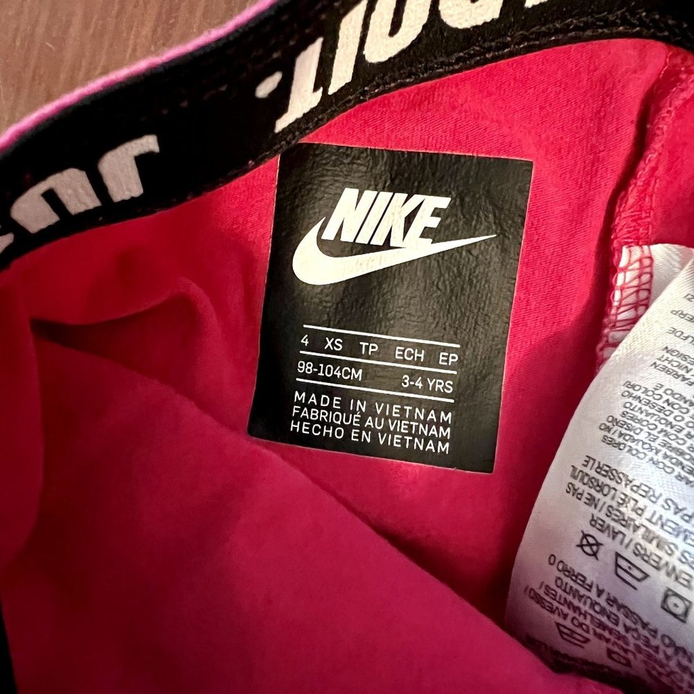 Nike Girls Pink Elastic Waist Little Leg-A-See Leggings Size XS 3-4 Years - Picture 3 of 5